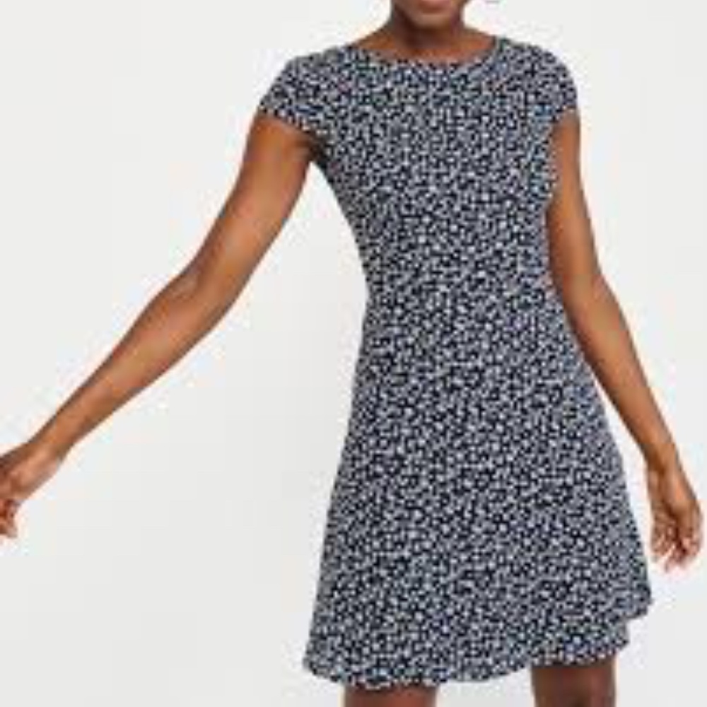 A&F Womens Navy Flower Print Dress NWOT, sz M Tall